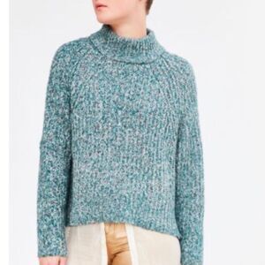 Urban Outfitters Silence + Noise Easton Mock Neck Teal chunky knit Sweater XS